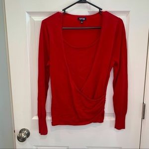 Apt 9‎ red wrap style sweater with built in tank